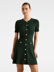 Forever New Green Mallory Knitted Mini Dress - Image 1 of 5