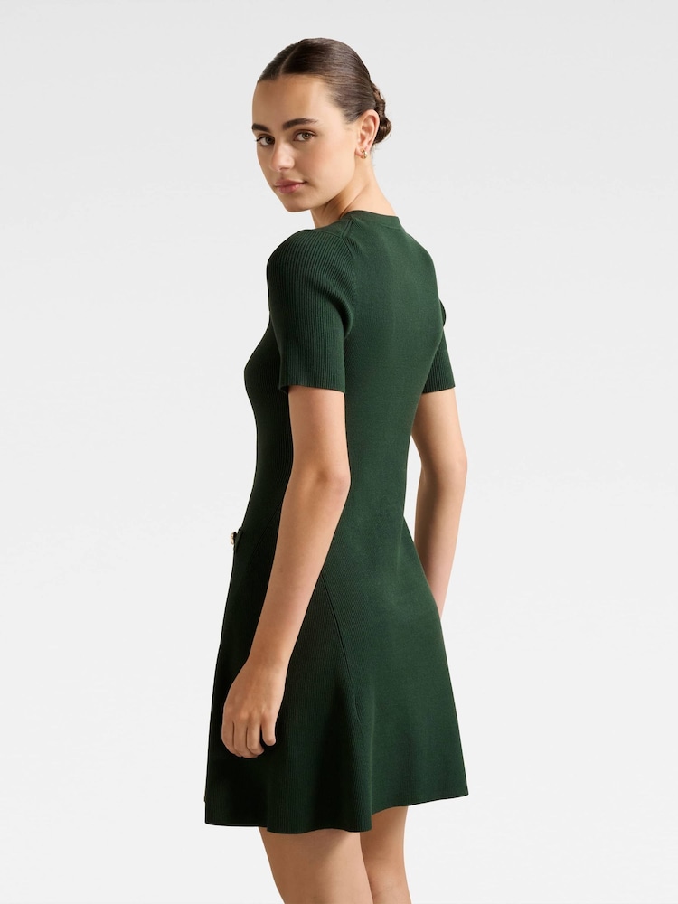 Forever New Green Mallory Knitted Mini Dress - Image 2 of 5