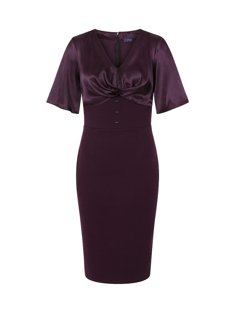 Hot Squash Purple Short Sleeve Cocktail Dress - Image 3 of 3