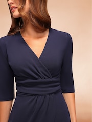 Hot Squash Blue Ascot Mock-Wrap Dress - Image 2 of 7