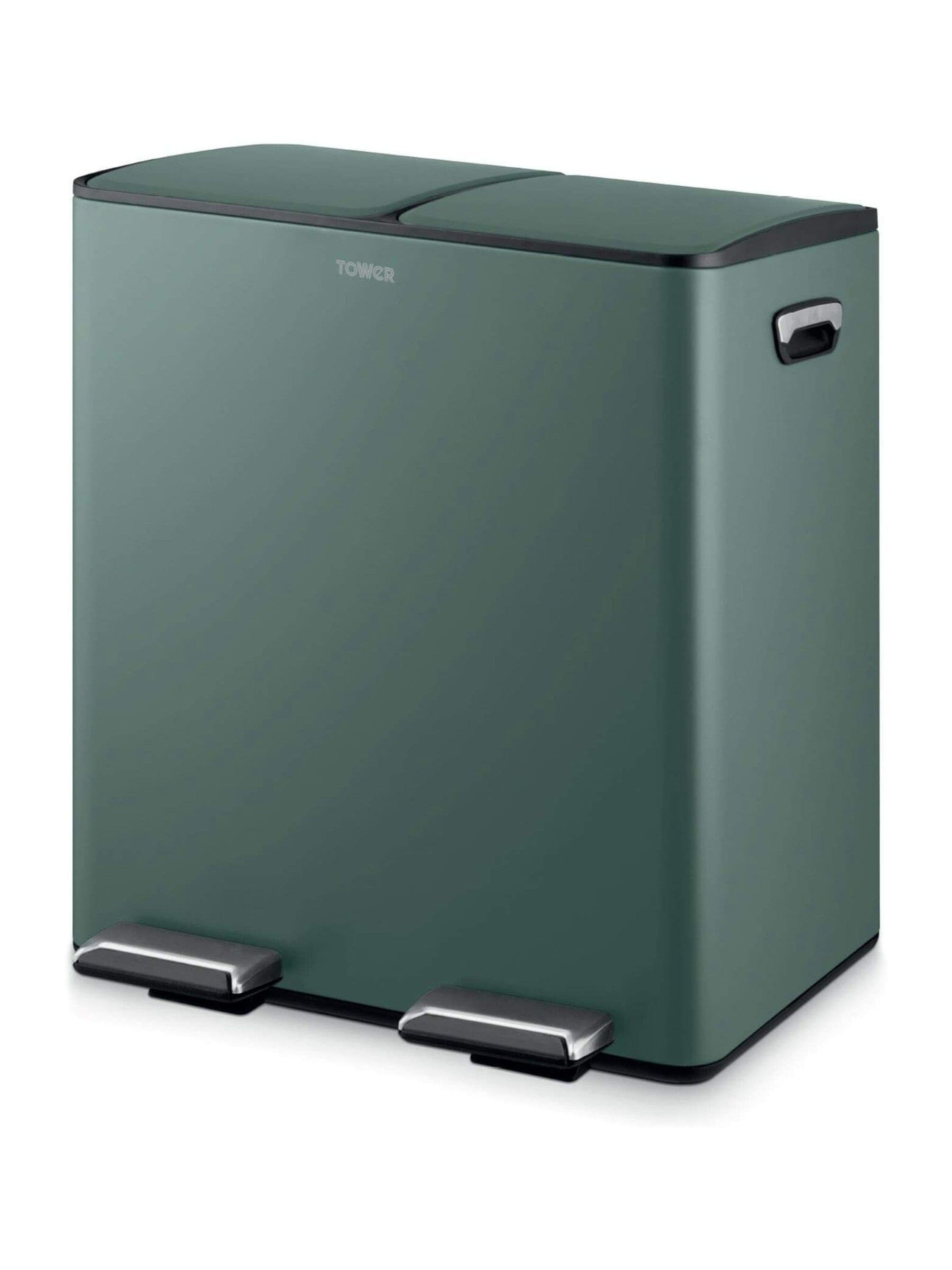 Tower 40 Litre Recycling Pedal Bin Forest Green - Image 10