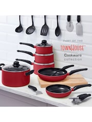 Swan Red Townhouse 3 Piece Saucepan Set - Image 9 of 9
