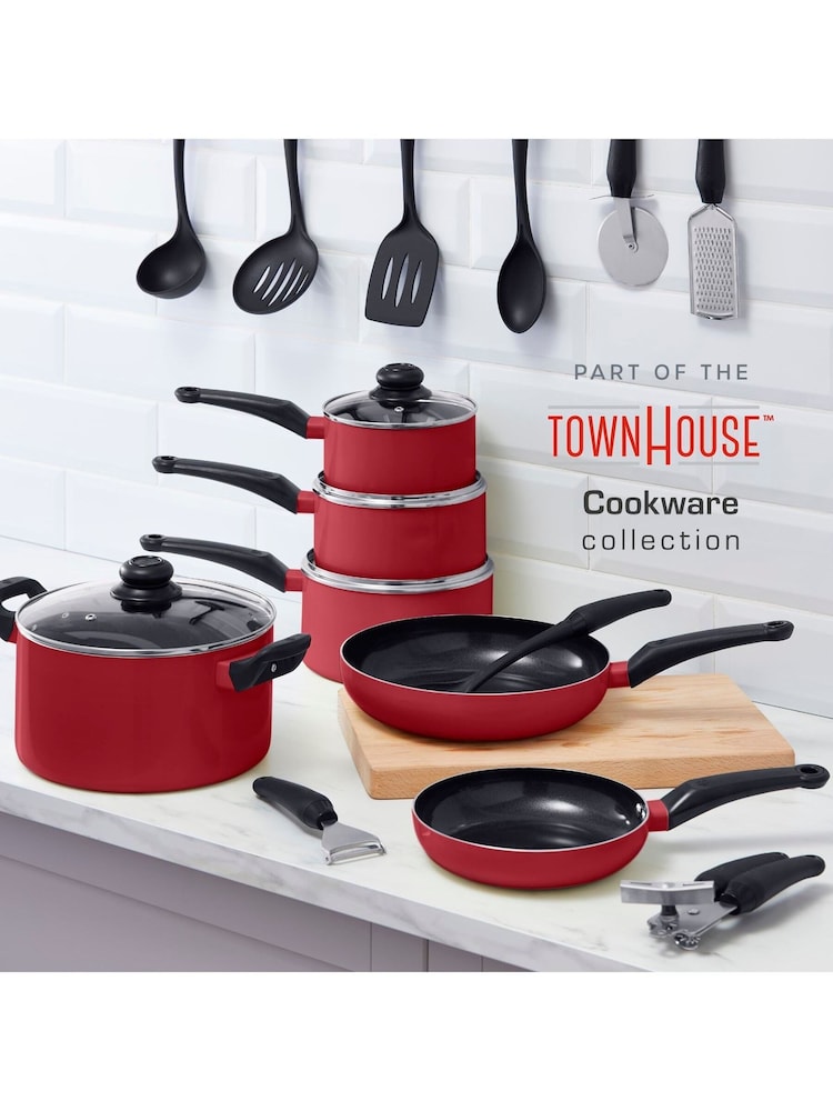 Swan Red Townhouse 3 Piece Saucepan Set - Image 9 of 9 Swan Red Townhouse 3 Piece Saucepan Set - Image 9 of 9