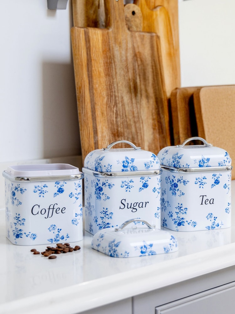 Laura Ashley 3 Piece China Rose Canister Set - Image 1 of 11