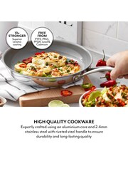 Sur La Table Stainless Steel TriPly 28cm Frying Pan - Image 3 of 8