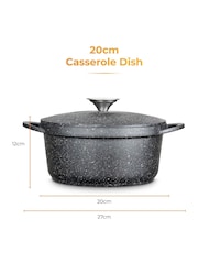 Tower Black 20cm Casserole Dish with Aluminium Lid - Image 7 of 9