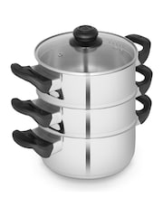 Swan Stainless Steel 3 Tier Steamer 18cm - Image 1 of 9