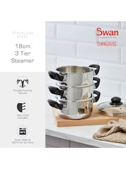 Swan Stainless Steel 3 Tier Steamer 18cm - Image 2 of 9