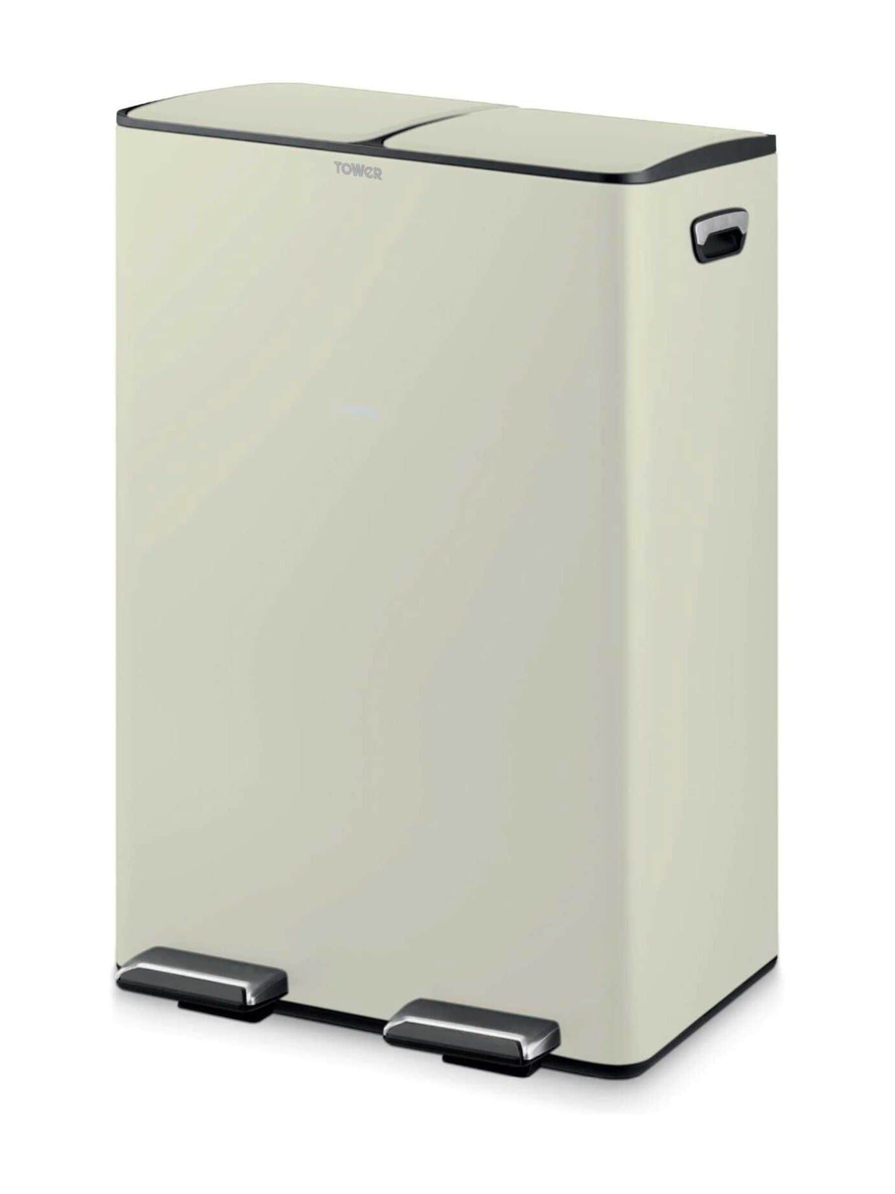 Tower Unisex Cream 60L Pedal Bin, 2 X 30L - Image 12