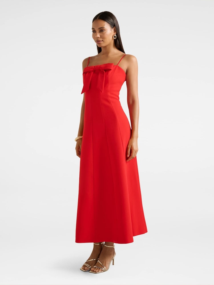 Forever New Red Harlow Bow Front Midi Dress - Image 4 of 4 Forever New Red Harlow Bow Front Midi Dress - Image 4 of 4