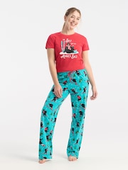 Hatley Red Apres Ski Womens Pyjamas T-Shirt - Image 2 of 4