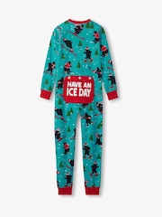Hatley Blue Wild Winter Sports Kids Union Sleepsuit - Slika 4 iz 4