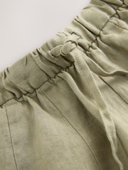 Khakigrün - N. Premium 100% Linen Barrel Leg Trousers - Bild 6 von 7