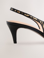 Leopard Standard/Wide Fit Forever Comfort Raffia Point Toe Slingback Heels - Image 7 of 9