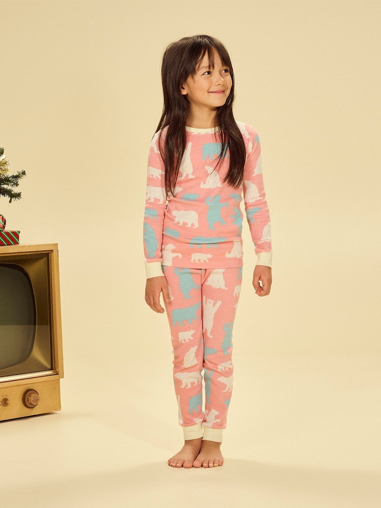 Pink Polar Bears Kids Pyjama Set - Image 1 of 4 Pink Polar Bears Kids Pyjama Set - Image 1 of 4