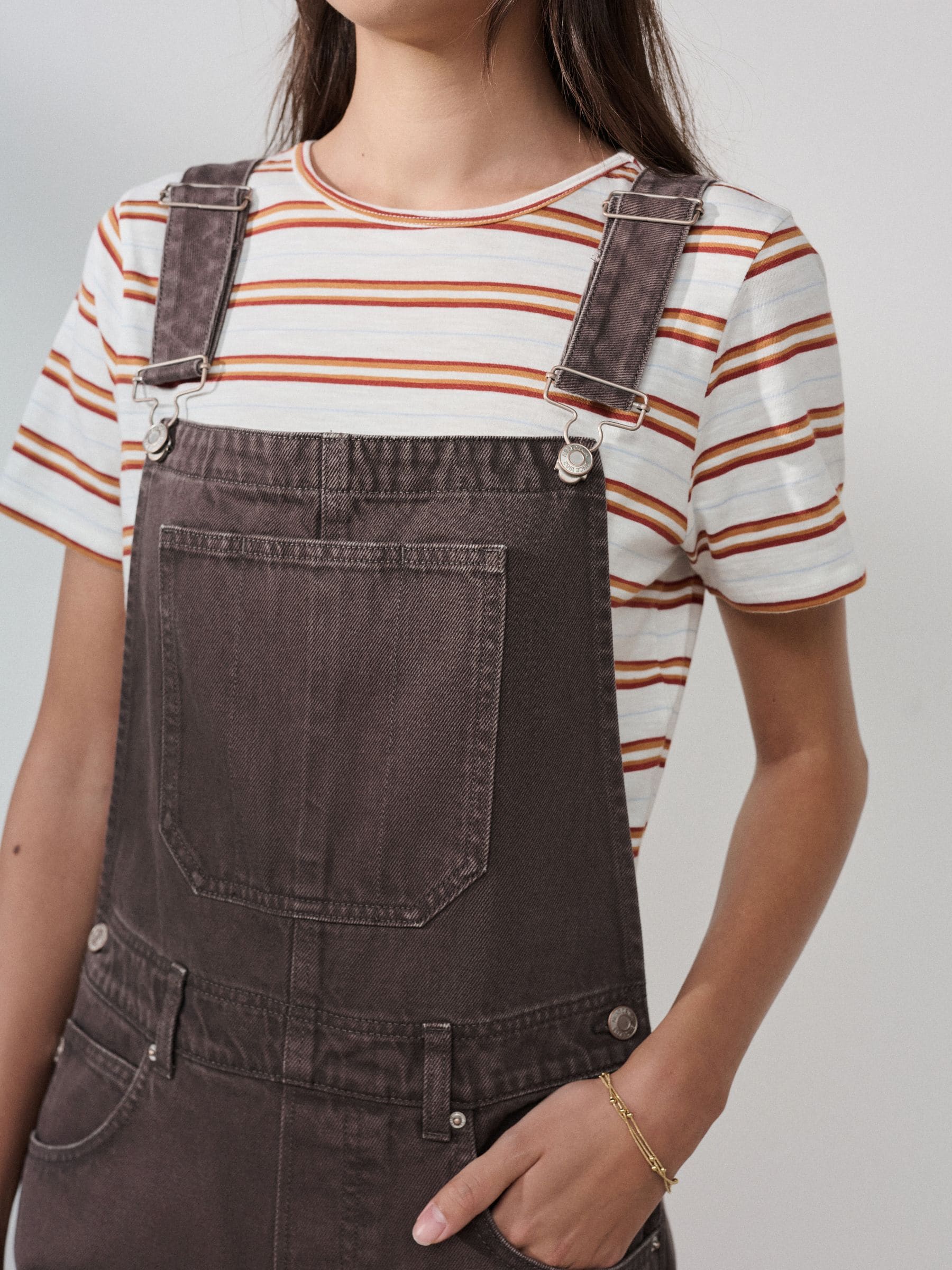 Buy Chocolate Brown Denim Barrel Dungaree Jumpsuit from Next USA