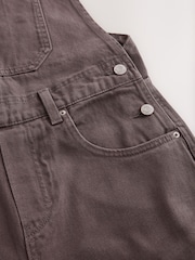 Chocolate Brown Denim Barrel Dungaree Jumpsuit - Image 7 of 8