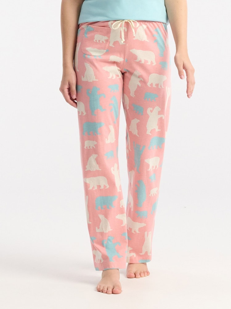 Pink Polar Bears Women's Jersey Pyjama Pants - Image 1 of 4 Pink Polar Bears Women's Jersey Pyjama Pants - Image 1 of 4