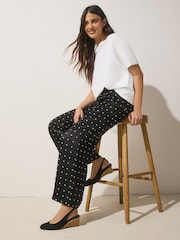 Black Forever Comfort® Leather Closed Toe Slingback Wedges - Image 3 of 10