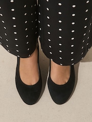 Black Forever Comfort® Leather Closed Toe Slingback Wedges - Image 6 of 10