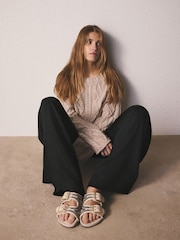 Black Viscose/Linen Blend Loungewear Trousers - Image 4 of 8