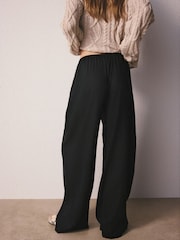 Black Viscose/Linen Blend Loungewear Trousers - Image 5 of 8