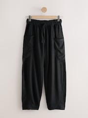 Black Viscose/Linen Blend Loungewear Trousers - Image 6 of 8