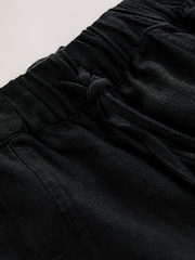 Black Viscose/Linen Blend Loungewear Trousers - Image 7 of 8