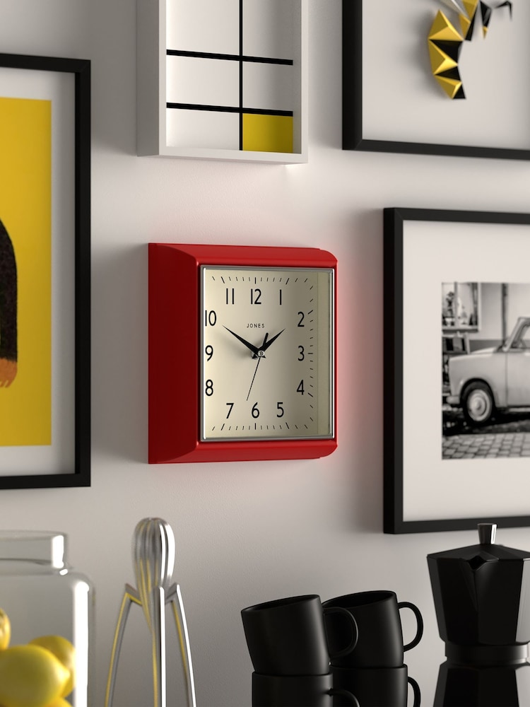 Jones Clocks Red Mustard Wall Clock 25cm - Image 2 of 4 Jones Clocks Red Mustard Wall Clock 25cm - Image 2 of 4