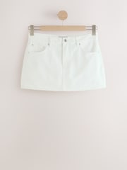 White Denim Mini Skort - Image 6 of 8