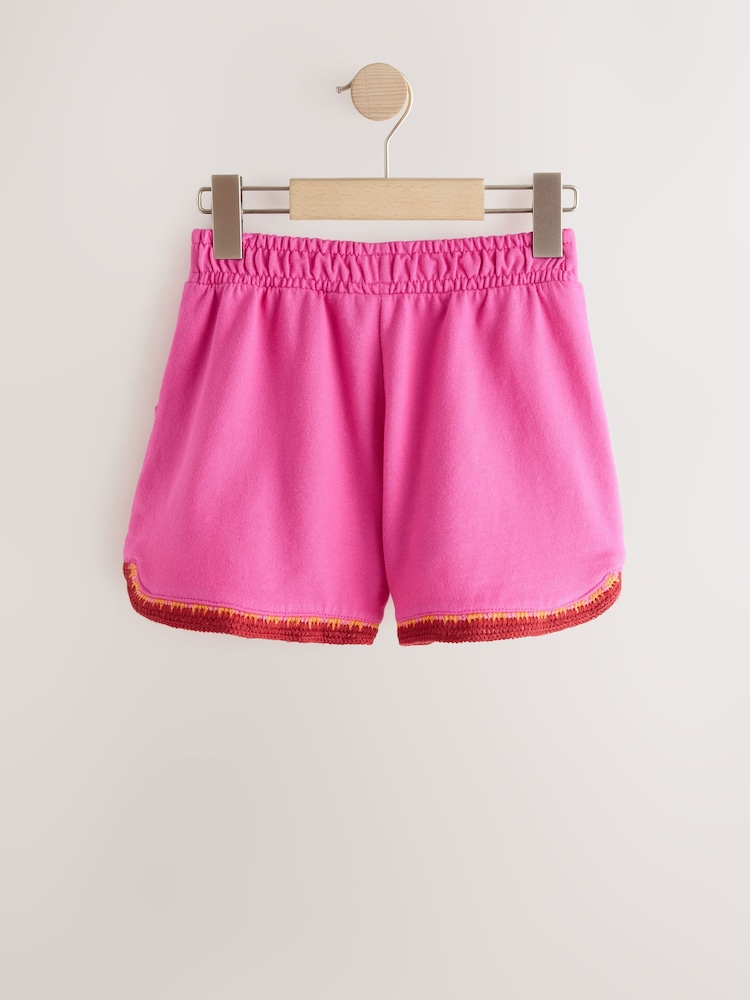 وردي مائل للأرجواني - Crochet Trim Shorts (3-16yrs) - Image 2 of 4
