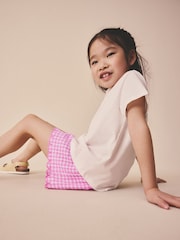 Pink Gingham Scallop Trim Textured Shorts (3-16yrs) - Image 4 of 8