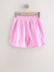Pink Gingham Scallop Trim Textured Shorts (3-16yrs) - Image 6 of 8