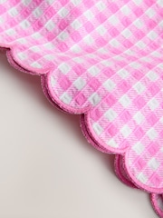 Pink Gingham Scallop Trim Textured Shorts (3-16yrs) - Image 8 of 8