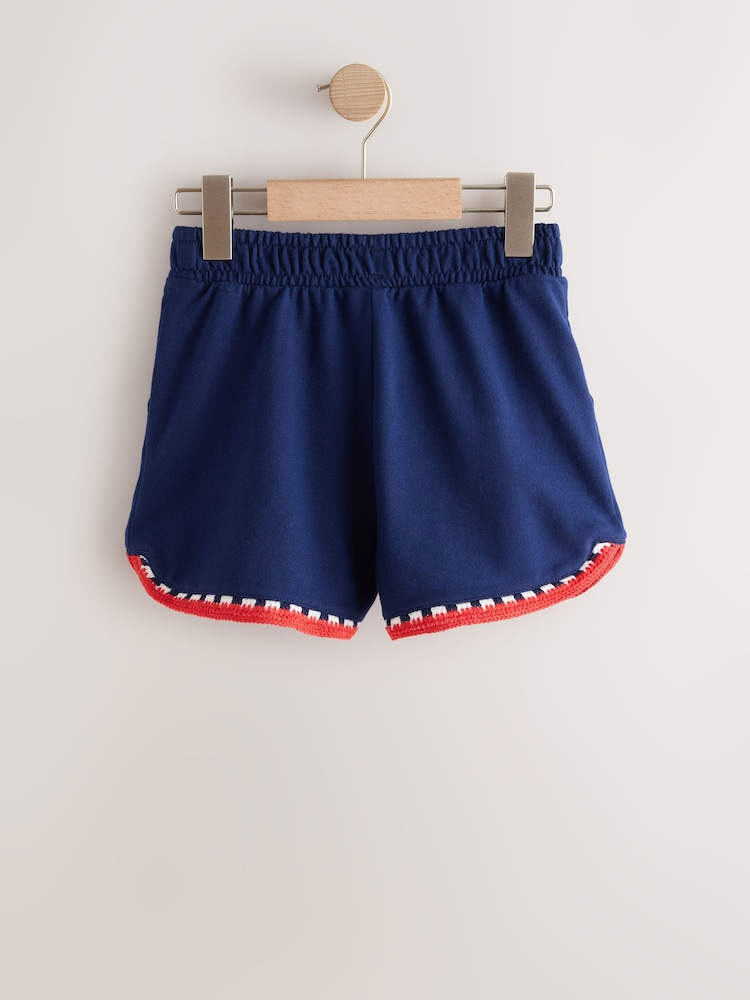 أزرق داكن أزرق - Crochet Trim Shorts (3-16yrs) - Image 2 of 4
