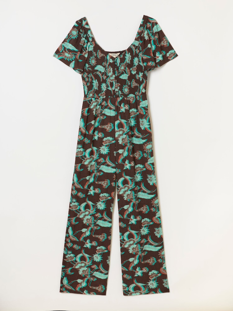 FatFace Gabby Chocolate Brown Batik Jumpsuit - Image 7 of 7 FatFace Gabby Chocolate Brown Batik Jumpsuit - Image 7 of 7