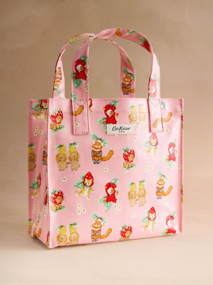 Cath Kidston Pink Cat Print Small Book Bag - Image 1 of 3 Cath Kidston Pink Cat Print Small Book Bag - Image 1 of 3