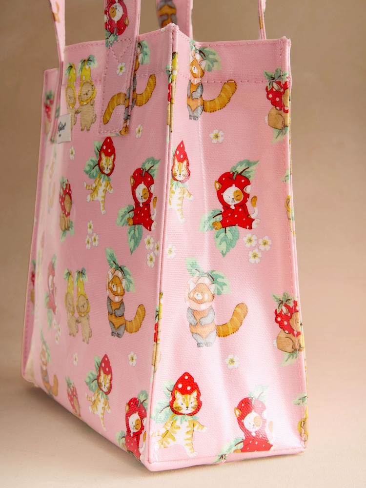 Cath Kidston Pink Cat Print Small Book Bag - Image 3 of 3 Cath Kidston Pink Cat Print Small Book Bag - Image 3 of 3