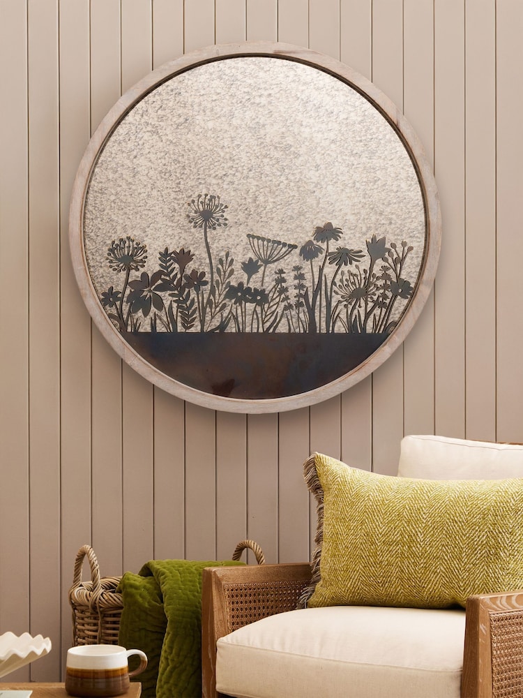 Voyage Maison Grey Fleure Et Faune Circle Antique Mirror - Image 1 of 5 Voyage Maison Grey Fleure Et Faune Circle Antique Mirror - Image 1 of 5