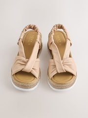 Nude Forever Comfort® Open Toe Wedge Sandals With Sparkle Trim - Image 6 of 9