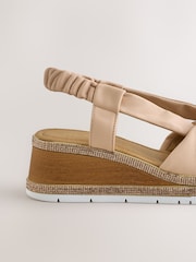 Nude Forever Comfort® Open Toe Wedge Sandals With Sparkle Trim - Image 9 of 9