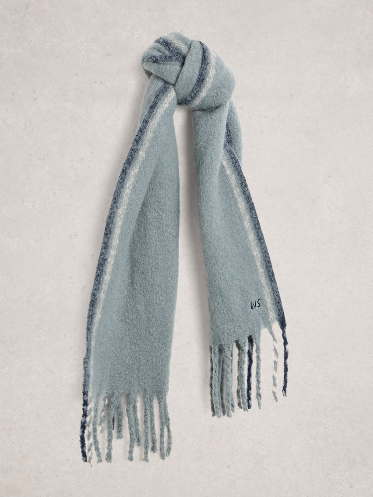 White Stuff Blue Shelly Brushed Scarf - Image 1 of 3