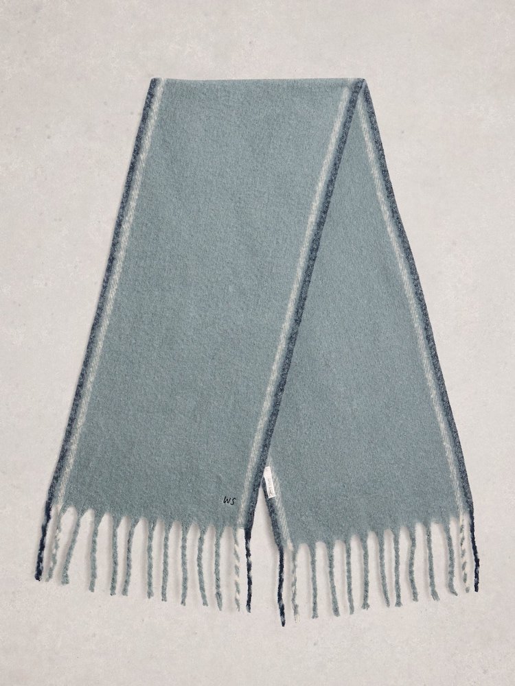 White Stuff Blue Shelly Brushed Scarf - Image 2 of 3