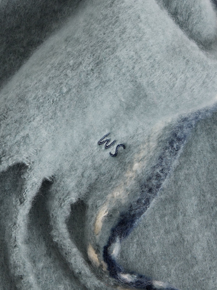 White Stuff Blue Shelly Brushed Scarf - Image 3 of 3