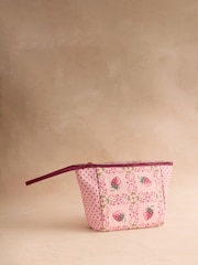 Cath Kidston Pink Strawberry Check Printed Keepsake Pouch - Image 1 of 3