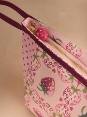 Cath Kidston Pink Strawberry Check Printed Keepsake Pouch - Image 2 of 3