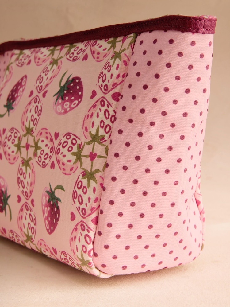 Cath Kidston Pink Strawberry Check Printed Keepsake Pouch - Image 3 of 3 Cath Kidston Pink Strawberry Check Printed Keepsake Pouch - Image 3 of 3