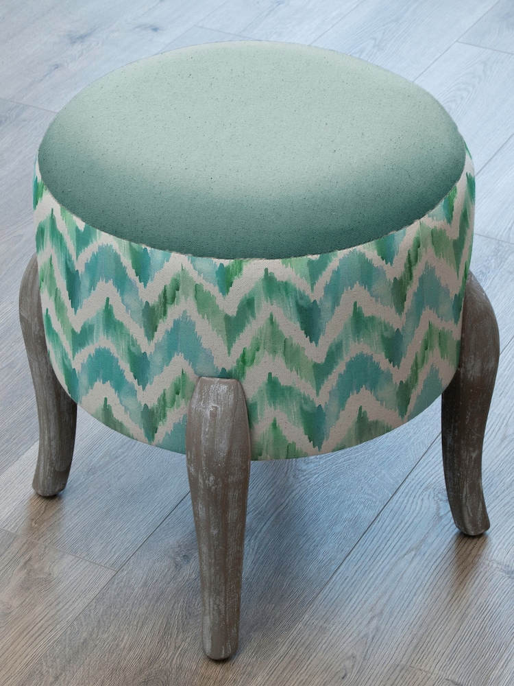 Voyage Maison Blue Arwen Printed Finn Footstool - Image 2 of 2 Voyage Maison Blue Arwen Printed Finn Footstool - Image 2 of 2
