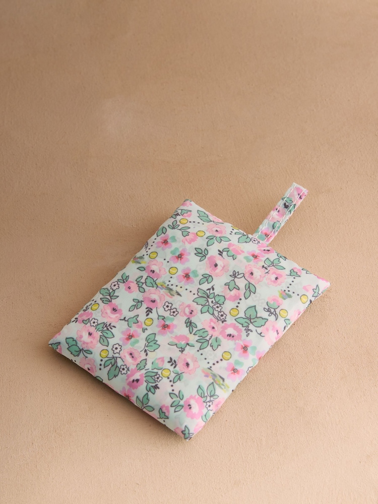 Cath Kidston Green Floral Tennis Print Foldaway Shopper - Image 2 of 3