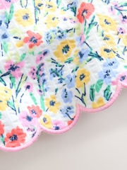 Pink/Blue Floral Scallop Trim Textured Shorts (3-16yrs) - Image 5 of 6